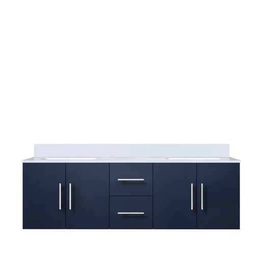 [LVG60DE300] Geneva 60 in. W x 22 in. D Navy Blue Double Bath Vanity and Cultured Marble Top