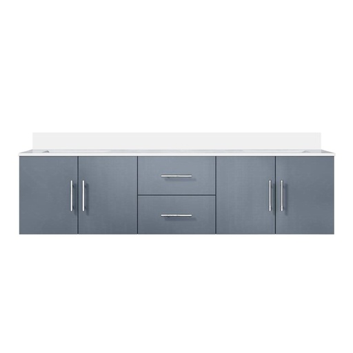 [LVG72DB200] Geneva 72 in. W x 22 in. D Dark Grey Double Bath Vanity and White Quartz Top