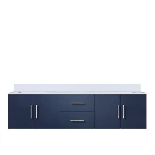 [LVG72DE200] Geneva 72 in. W x 22 in. D Navy Blue Double Bath Vanity and White Quartz Top