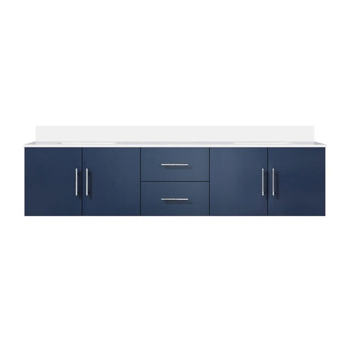 [LVG80DE300] Geneva 80 in. W x 22 in. D Navy Blue Double Bath Vanity and Cultured Marble Top