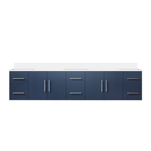 [LVG84DE300] Geneva 84 in. W x 22 in. D Navy Blue Double Bath Vanity and Cultured Marble Top