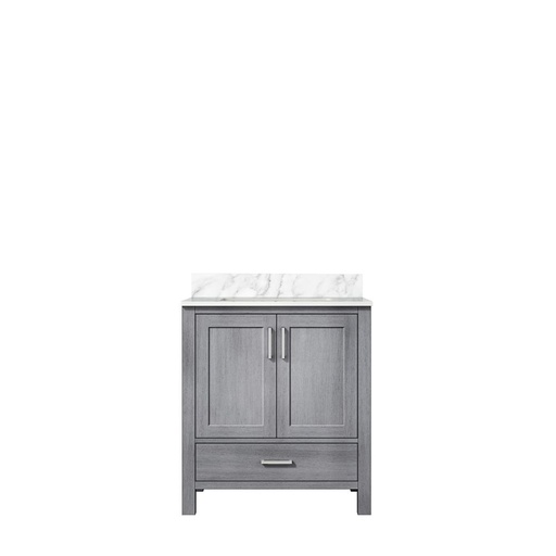 [LVJ30SD100] Jacques 30 in. W x 22 in. D Distressed Grey Bath Vanity and Carrara Marble Top
