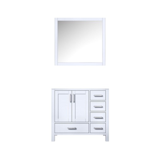 [LVJ36SA010L] Jacques 36 in. W x 22 in. D Left Offset White Bath Vanity and 34 in. Mirrors