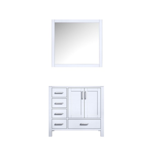 [LVJ36SA010R] Jacques 36 in. W x 22 in. D Right Offset White Bath Vanity and 34 in. Mirrors
