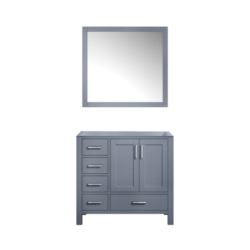 [LVJ36SB010R] Jacques 36 in. W x 22 in. D Right Offset Dark Grey Bath Vanity and 34 in. Mirrors