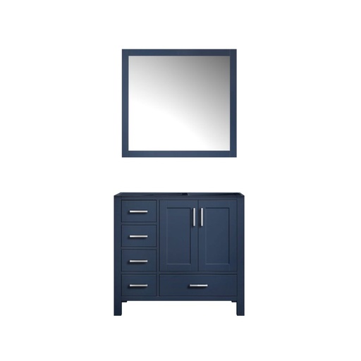 [LVJ36SE010R] Jacques 36 in. W x 22 in. D Right Offset Navy Blue Bath Vanity and 34 in. Mirrors
