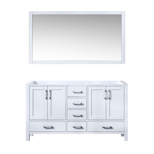 [LVJ60DA010] Jacques 60 in. W x 22 in. D White Double Bath Vanity and 58 in. Mirror