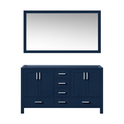 [LVJ60DE010] Jacques 60 in. W x 22 in. D Navy Blue Double Bath Vanity and 58 in. Mirror