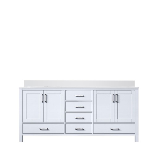 [LVJ72DA200] Jacques 72 in. W x 22 in. D White Double Bath Vanity and White Quartz Top