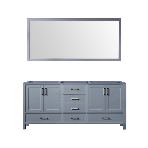 [LVJ72DB010] Jacques 72 in. W x 22 in. D Dark Grey Double Bath Vanity and 28 in. Mirror