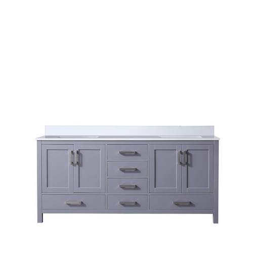 [LVJ72DB200] Jacques 72 in. W x 22 in. D Dark Grey Double Bath Vanity and White Quartz Top