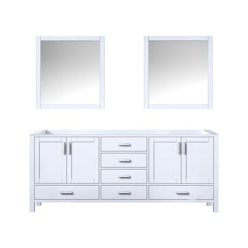 [LVJ80DA010] Jacques 80 in. W x 22 in. D White Double Bath Vanity and 30 in. Mirrors