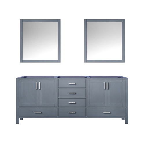 [LVJ80DB010] Jacques 80 in. W x 22 in. D Dark Grey Double Bath Vanity and 30 in. Mirrors