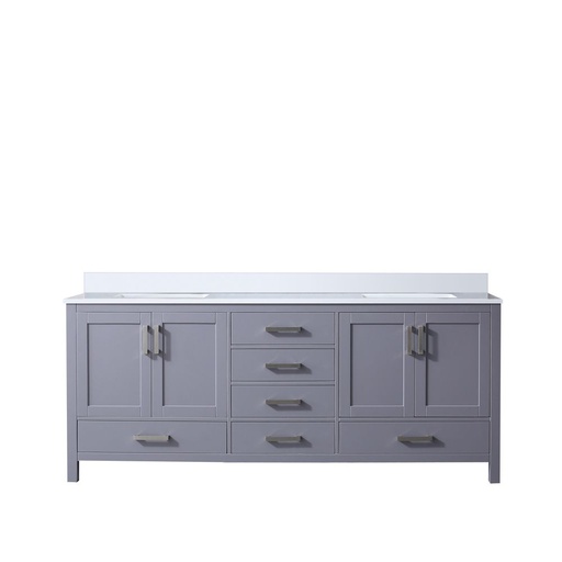 [LVJ80DB200] Jacques 80 in. W x 22 in. D Dark Grey Double Bath Vanity and White Quartz Top