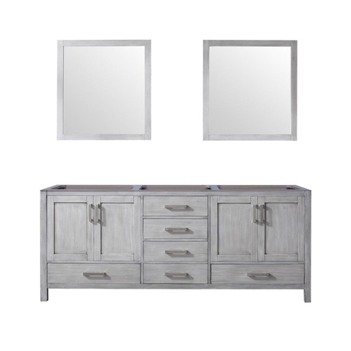 [LVJ80DD010] Jacques 80 in. W x 22 in. D Distressed Grey Double Bath Vanity and 30 in. Mirrors