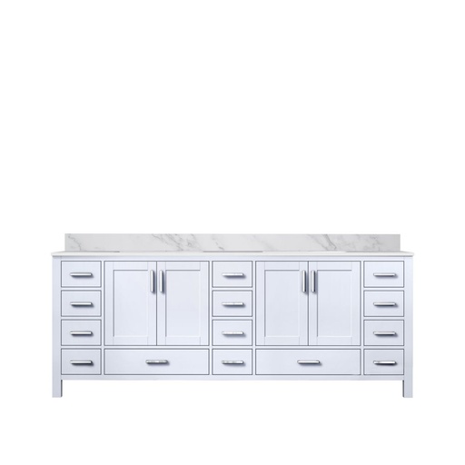 [LVJ84DA100] Jacques 84 in. W x 22 in. D White Double Bath Vanity and Carrara Marble Top