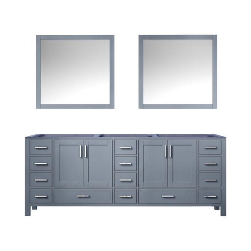 [LVJ84DB010] Jacques 84 in. W x 22 in. D Dark Grey Double Bath Vanity and 34 in. Mirrors
