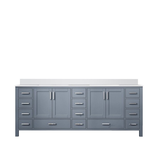 [LVJ84DB200] Jacques 84 in. W x 22 in. D Dark Grey Double Bath Vanity and White Quartz Top