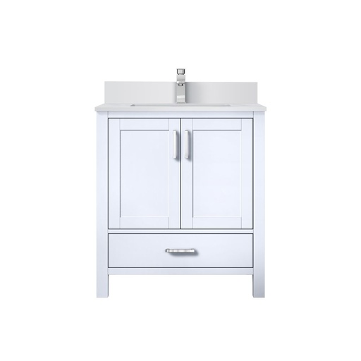 [LVJ30SA301] Jacques 30 in. W x 22 in. D White Bath Vanity, Cultured Marble Top, and Faucet Set