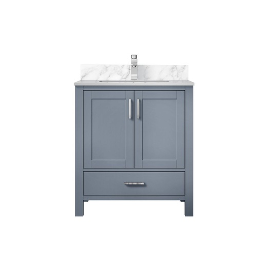 [LVJ30SB101] Jacques 30 in. W x 22 in. D Dark Grey Bath Vanity, Carrara Marble Top, and Faucet Set