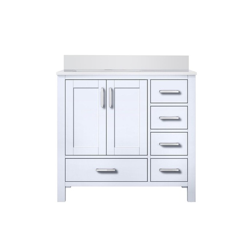 [LVJ36SA300L] Jacques 36 in. W x 22 in. D Left Offset White Bath Vanity and Cultured Marble Top