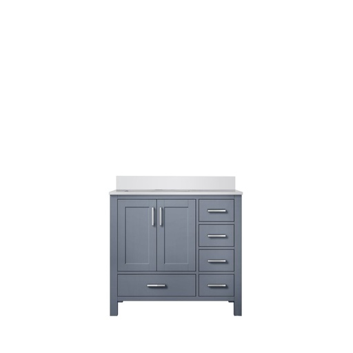 [LVJ36SB300L] Jacques 36 in. W x 22 in. D Left Offset Dark Grey Bath Vanity and Cultured Marble Top