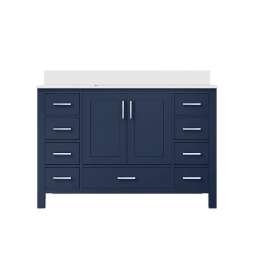 [LVJ48SE300] Jacques 48 in. W x 22 in. D Navy Blue Bath Vanity and Cultured Marble Top