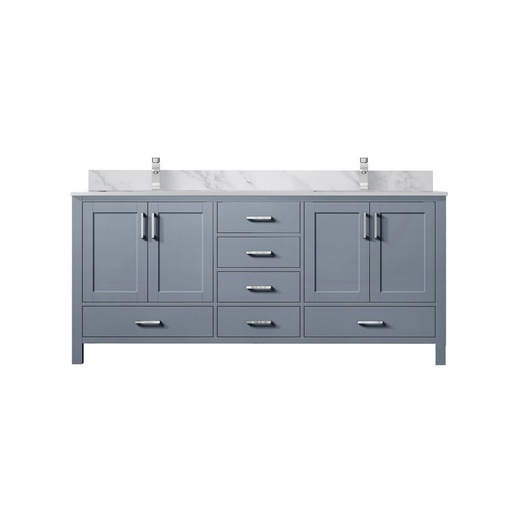 [LVJ60DB101] Jacques 60 in. W x 22 in. D Dark Grey Double Bath Vanity, Carrara Marble Top, and Faucet Set