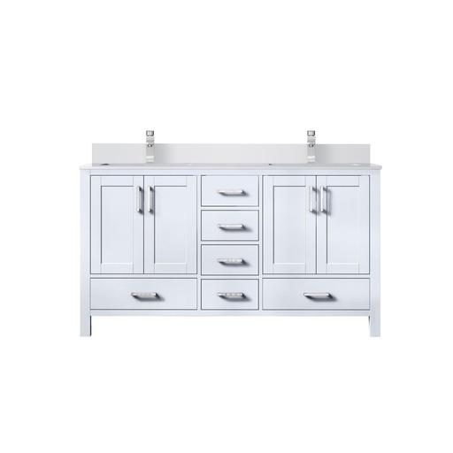 [LVJ80DA301] Jacques 80 in. W x 22 in. D White Bath Vanity, Cultured Marble Top, and Faucet Set