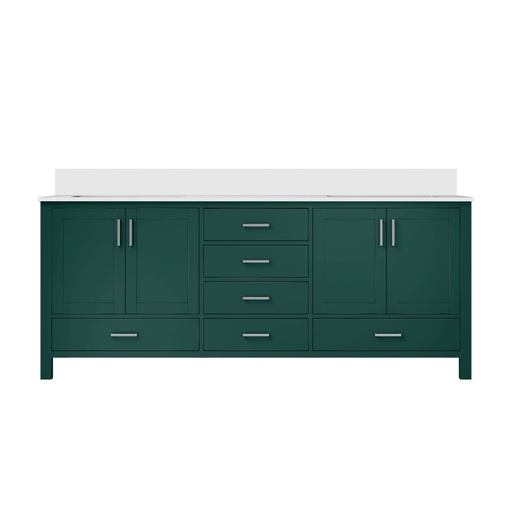 [LVJ80DG300] Jacques 80 in. W x 22 in. D Green Bath Vanity and Cultured Marble Top