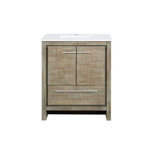 [LVLF30SRA200] Lafarre 30 in W x 20 in. D Rustic Acacia Bath Vanity and White Quartz Top