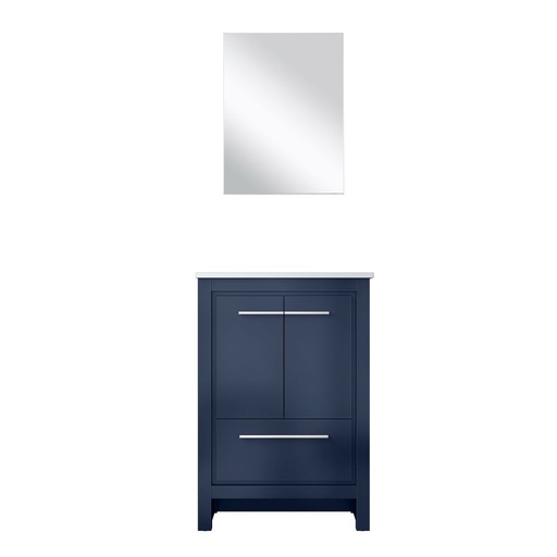 [LVLF24SNB310] Lafarre 24 in W x 20 in. D Navy Blue Bath Vanity, Cultured Marble Top and 18 in Mirror
