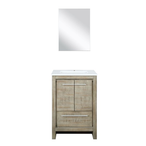 [LVLF24SRA310] Lafarre 24 in W x 20 in. D Rustic Acacia Bath Vanity, Cultured Marble Top and 18 in Mirror