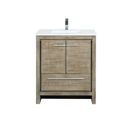 [LVLF30SRA301] Lafarre 30 in W x 20 in. D Rustic Acacia Bath Vanity, Cultured Marble Top and Chrome Faucet Set