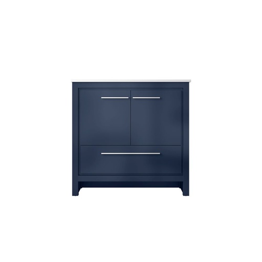 [LVLF36SNB200] Lafarre 36 in W x 20 in. D Navy Blue Bath Vanity and White Quartz Top