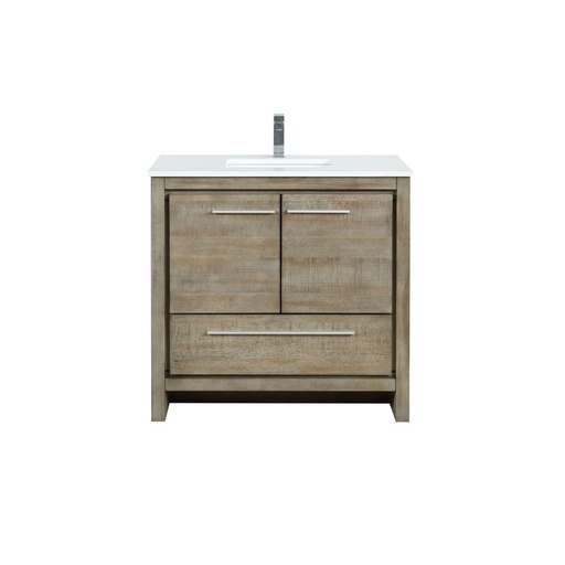 [LVLF36SRA301] Lafarre 36 in W x 20 in. D Rustic Acacia Bath Vanity, Cultured Marble Top and Chrome Faucet Set