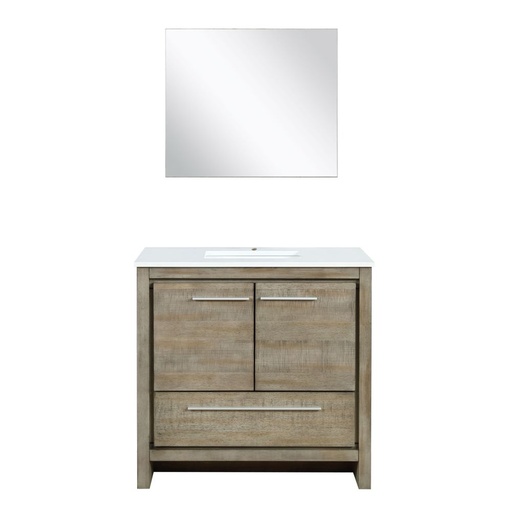 [LVLF36SRA310] Lafarre 36 in W x 20 in. D Rustic Acacia Bath Vanity, Cultured Marble Top and 28 in Mirror