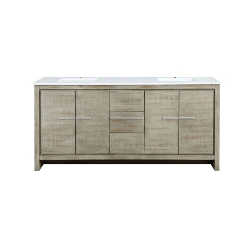 [LVLF72DRA300] Lafarre 72 in W x 20 in. D Rustic Acacia Double Bath Vanity and Cultured Marble Top