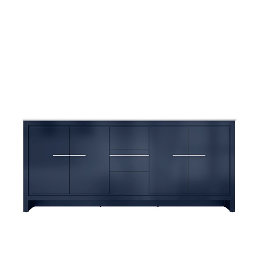 [LVLF80DNB200] Lafarre 80 in W x 20 in. D Navy Blue Double Bath Vanity and White Quartz Top