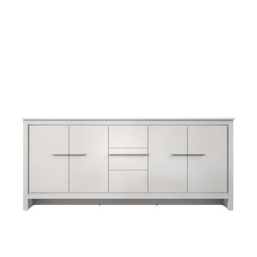 [LVLF80DW200] Lafarre 80 in W x 20 in. D White Double Bath Vanity and White Quartz Top