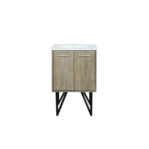 [LVLY24SRA300] Lancy 24 in W x 20 in. D Rustic Acacia Bath Vanity and Cultured Marble Top