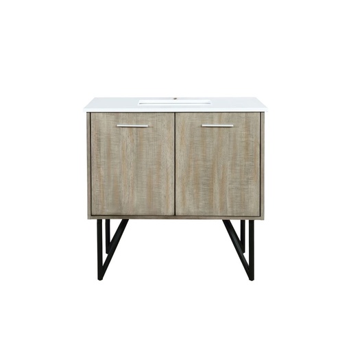 [LVLY36SRA300] Lancy 36 in W x 20 in. D Rustic Acacia Bath Vanity and Cultured Marble Top