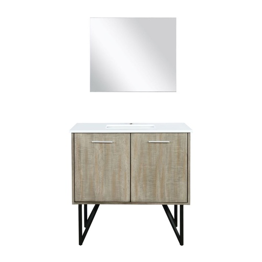 [LVLY36SRA310] Lancy 36 in W x 20 in. D Rustic Acacia Bath Vanity, Cultured Marble Top and 28 in Mirror