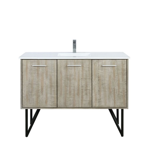 [LVLY48SRA301] Lancy 48 in W x 20 in. D Rustic Acacia Bath Vanity, Cultured Marble Top and Chrome Faucet Set