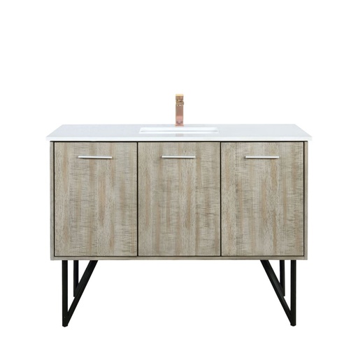 [LVLY48SRA304] Lancy 48 in W x 20 in. D Rustic Acacia Bath Vanity, Cultured Marble Top and Rose Gold Faucet Set