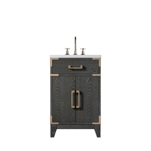 [LVL20SJ501] Laurel 20 in W x 18 in. D Black Oak Single Bath Vanity, Acrylic Top, and Faucet Set