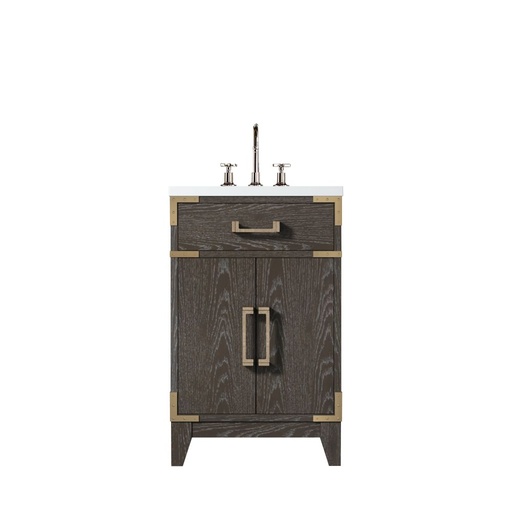 [LVL20SK501] Laurel 20 in W x 18 in. D Brown Oak Single Bath Vanity, Acrylic Top, and Faucet Set