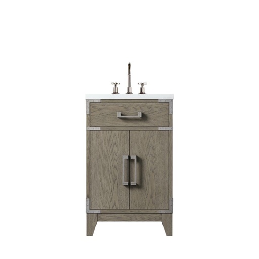 [LVL20SR501] Laurel 20 in W x 18 in. D Grey Oak Single Bath Vanity, Acrylic Top, and Faucet Set
