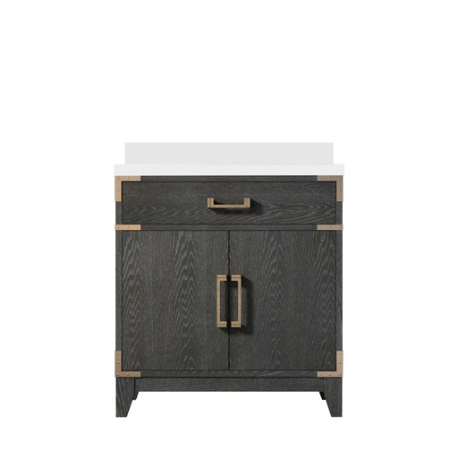 [LVL30SJ300] Laurel 30 in W x 22 in. D Black Oak Single Bath Vanity and Cultured Marble Top
