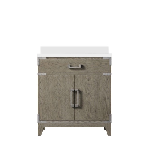 [LVL30SR300] Laurel 30 in W x 22 in. D Grey Oak Single Bath Vanity and Cultured Marble Top